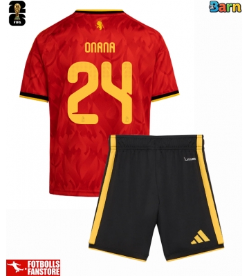 Belgien Amadou Onana #24 Hemmatröja Barn VM 2026 Kortärmad (+ Korta byxor)